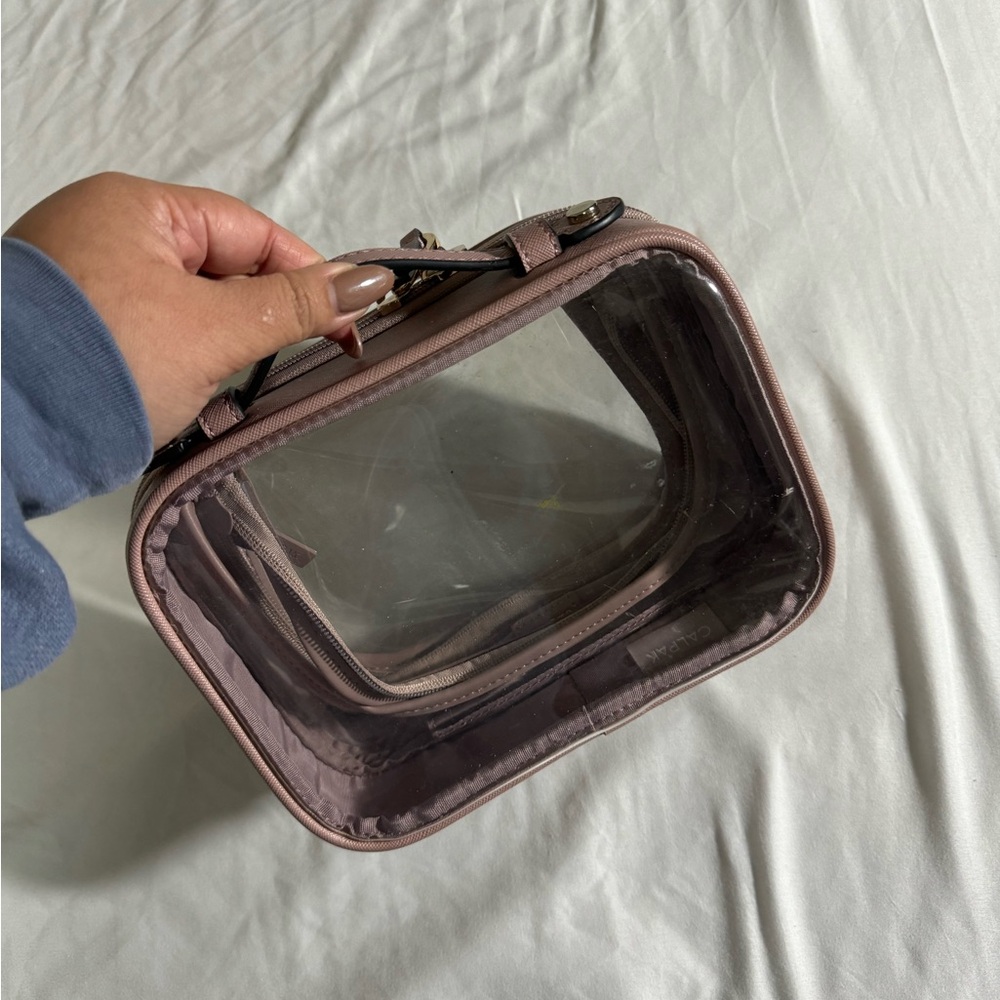 CALPAK small clear cosmetics case mauve